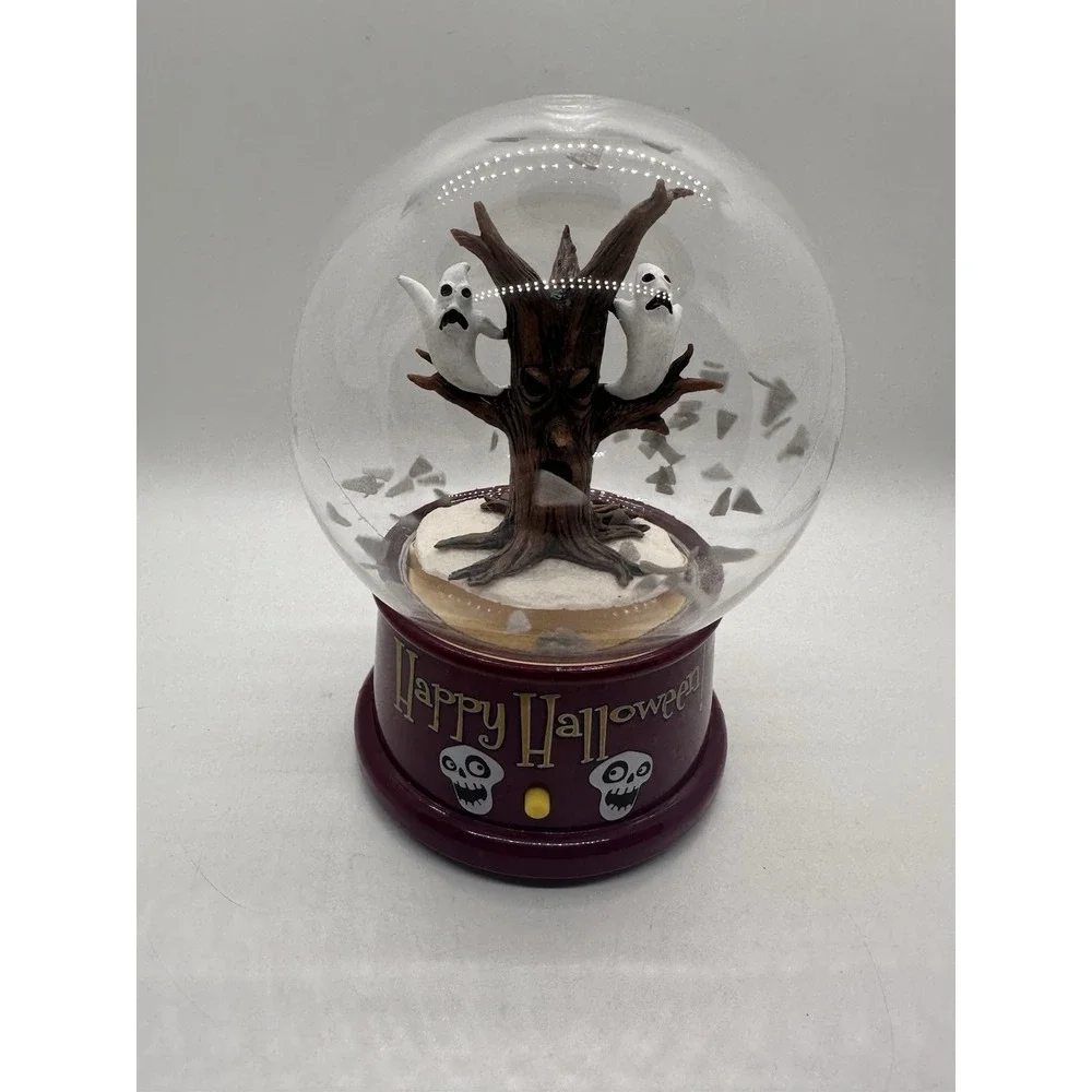 Gemmy Halloween Spooky Tree Ghost Tornado Talking Snow Globe Tested Working‎